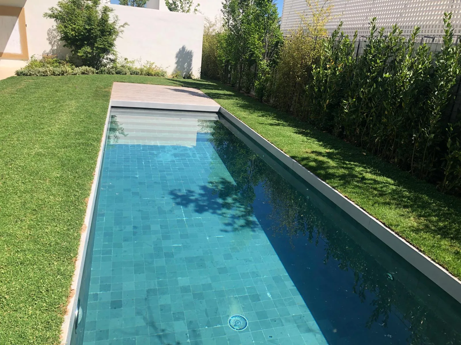 Jardín residencial con vegetación estructural